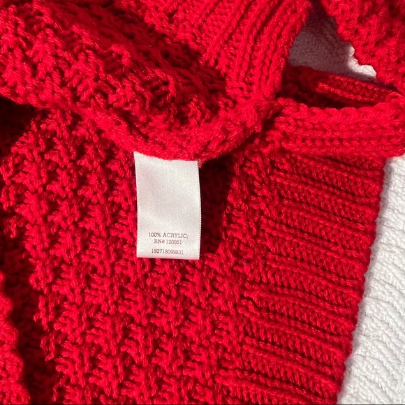 so / bright red cable knit scoop neck pullover sweater size small womens - Picture 6 of 7